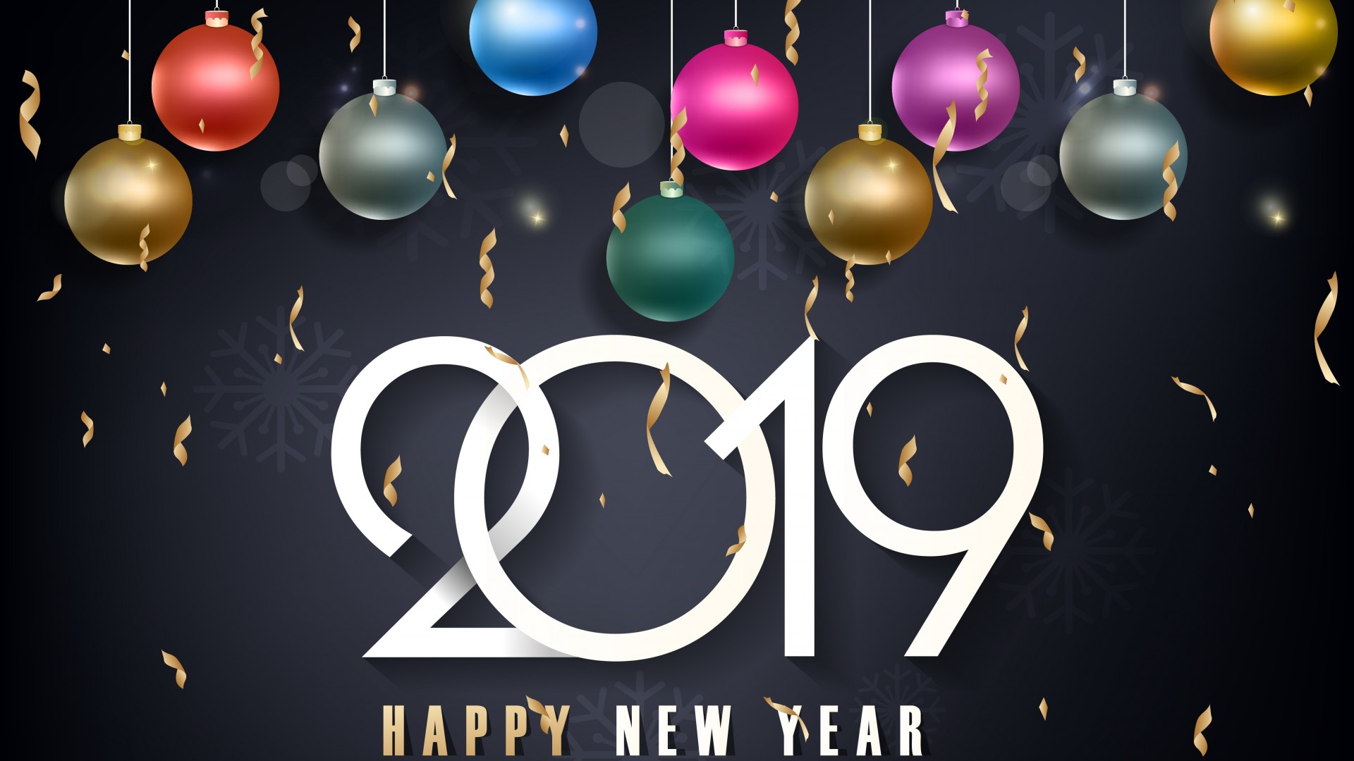 2019 1920x1080 Happy New Year Balloons