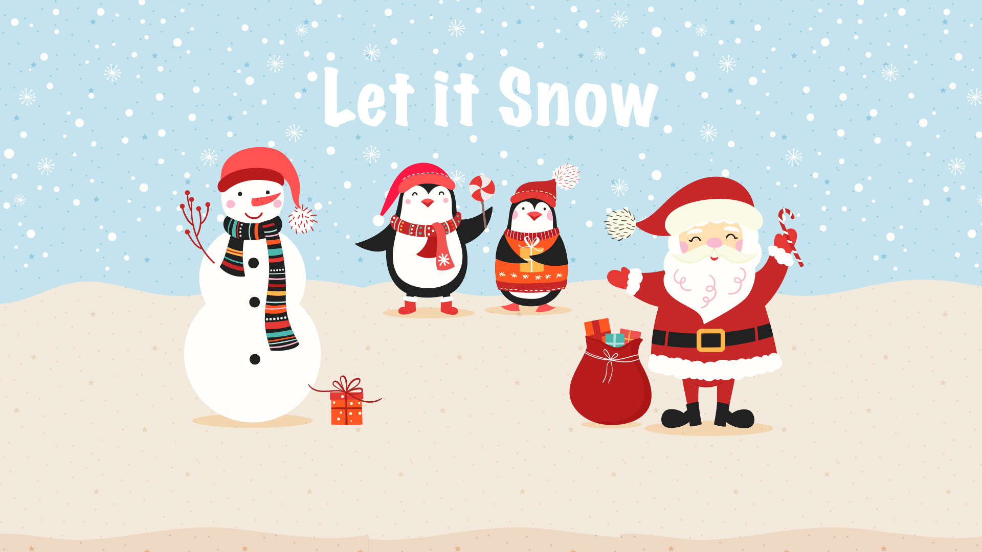 Christmas Wallpaper - Let it Snow - Cartoon