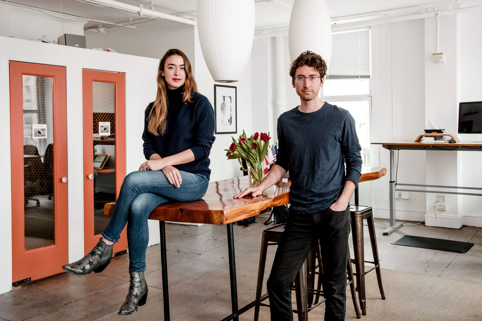 Maran Nelson and Michael Akilian, founders of Clara Labs, in their San Francisco office.