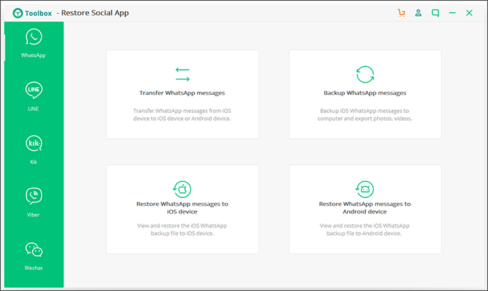 iSkysoft Restore - Backup WhatsApp Messages