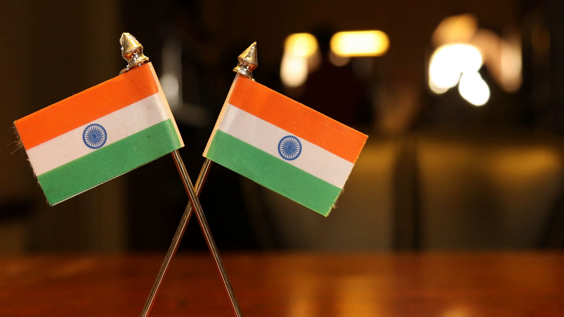 Indian Flag on the Office Table