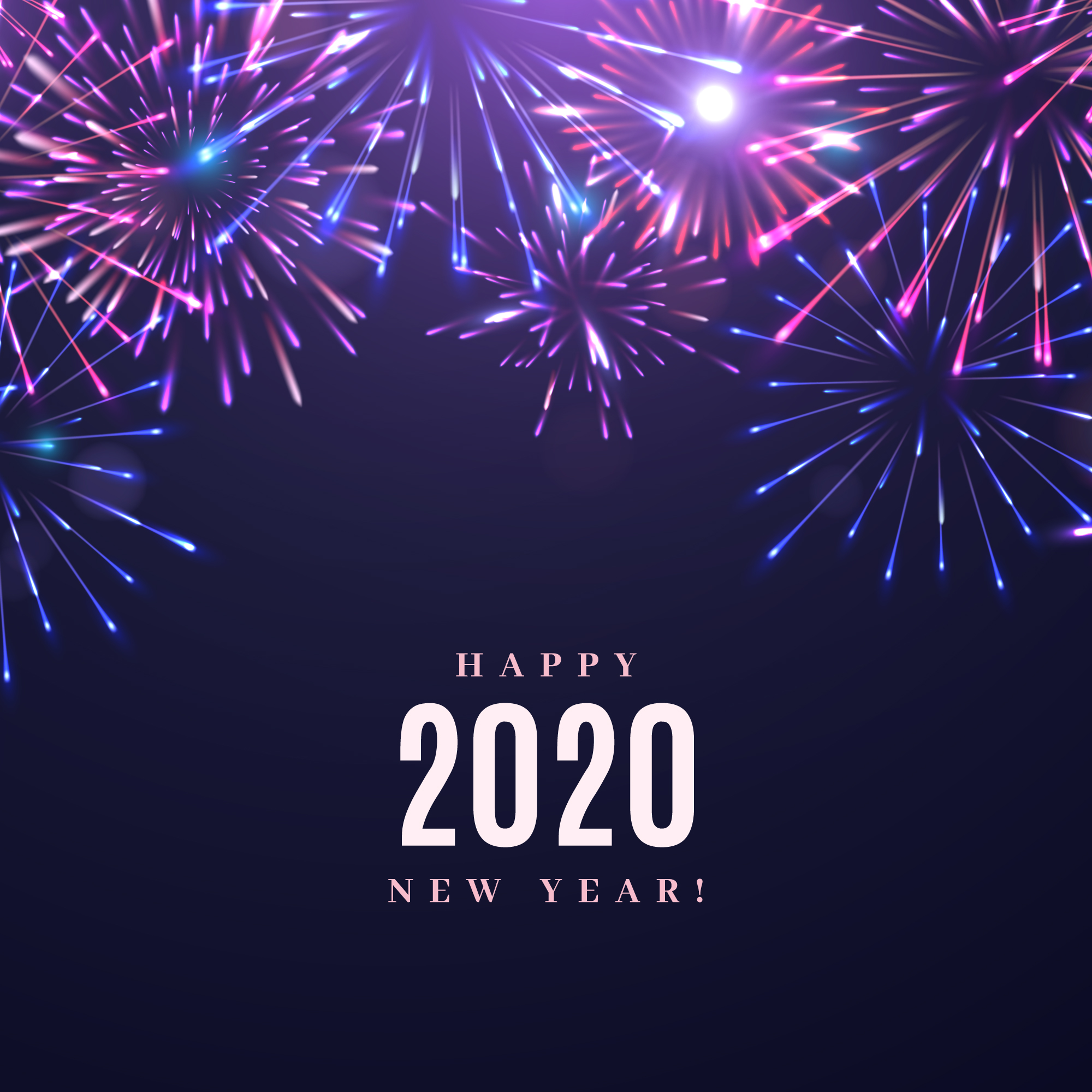Fireworks New Year 2020 Card