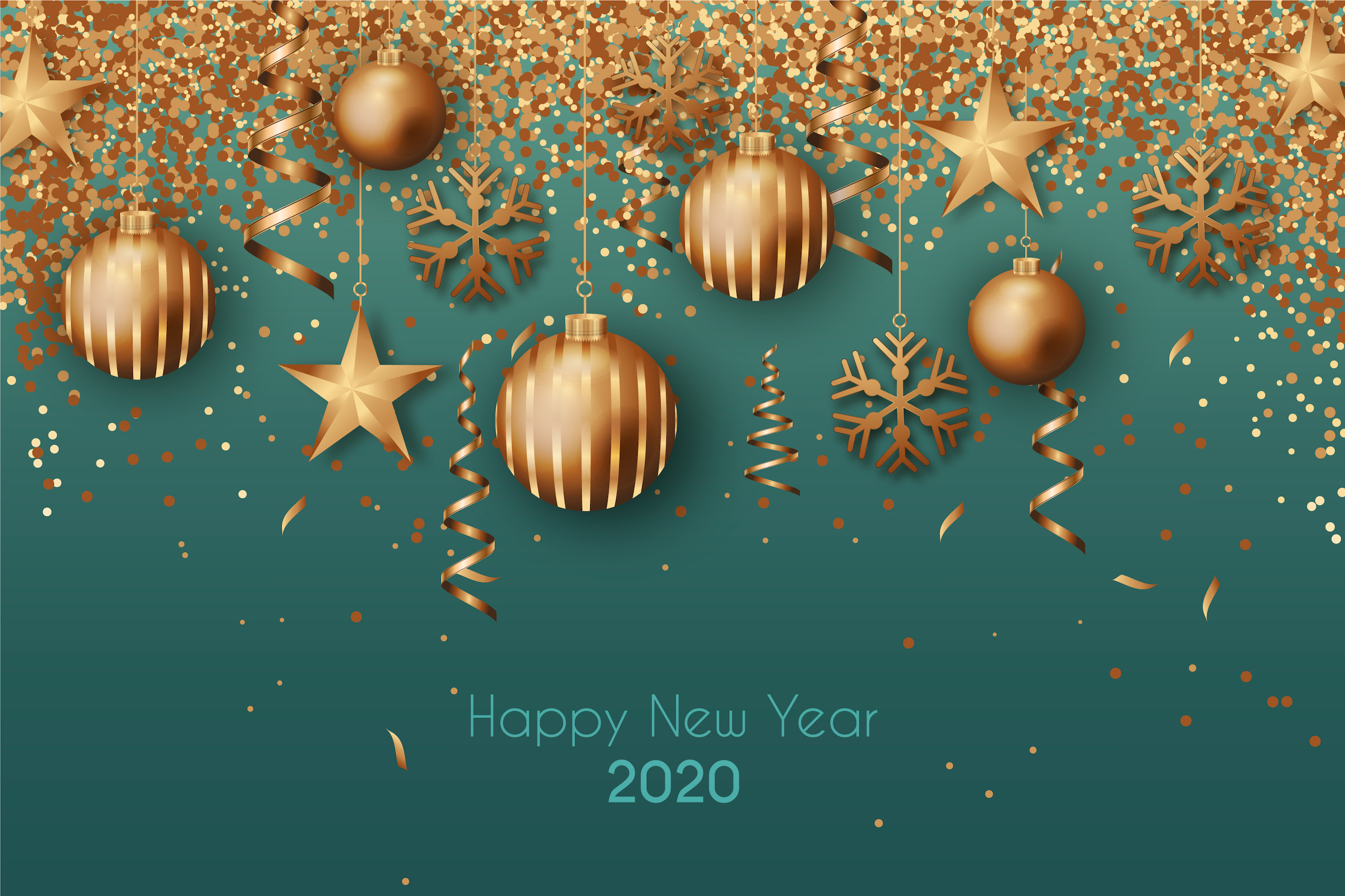 Happy New Year 2020 Green