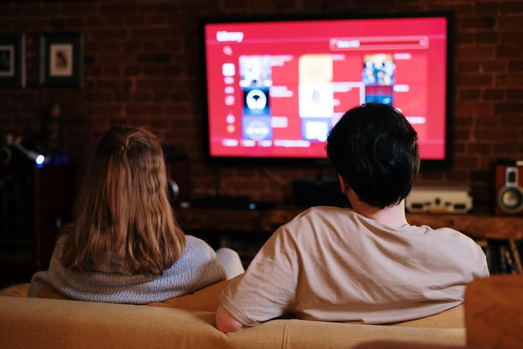 Image of a couple watching TV