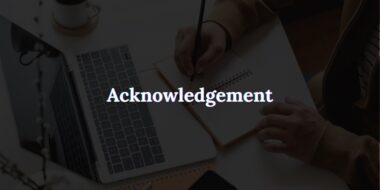 How to write an acknowledgement?