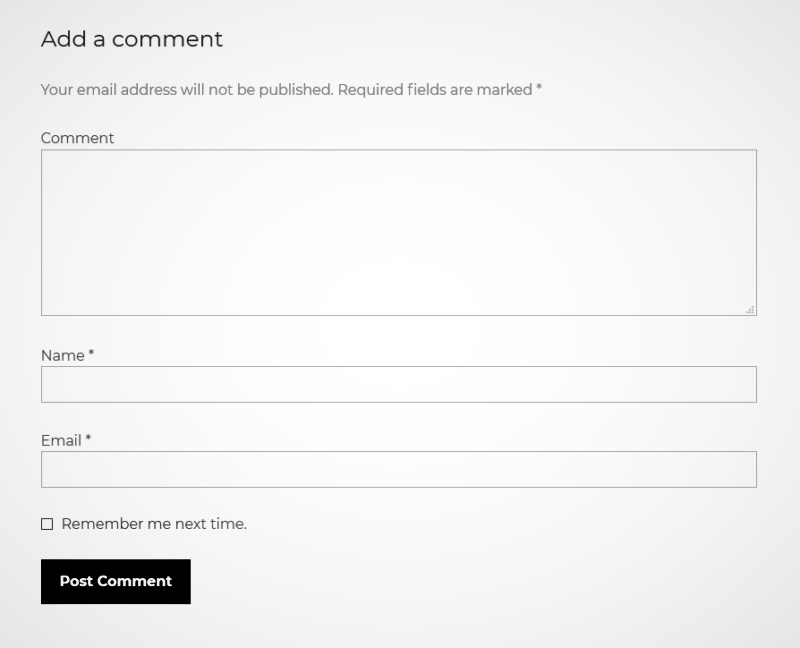 WordPress comment section