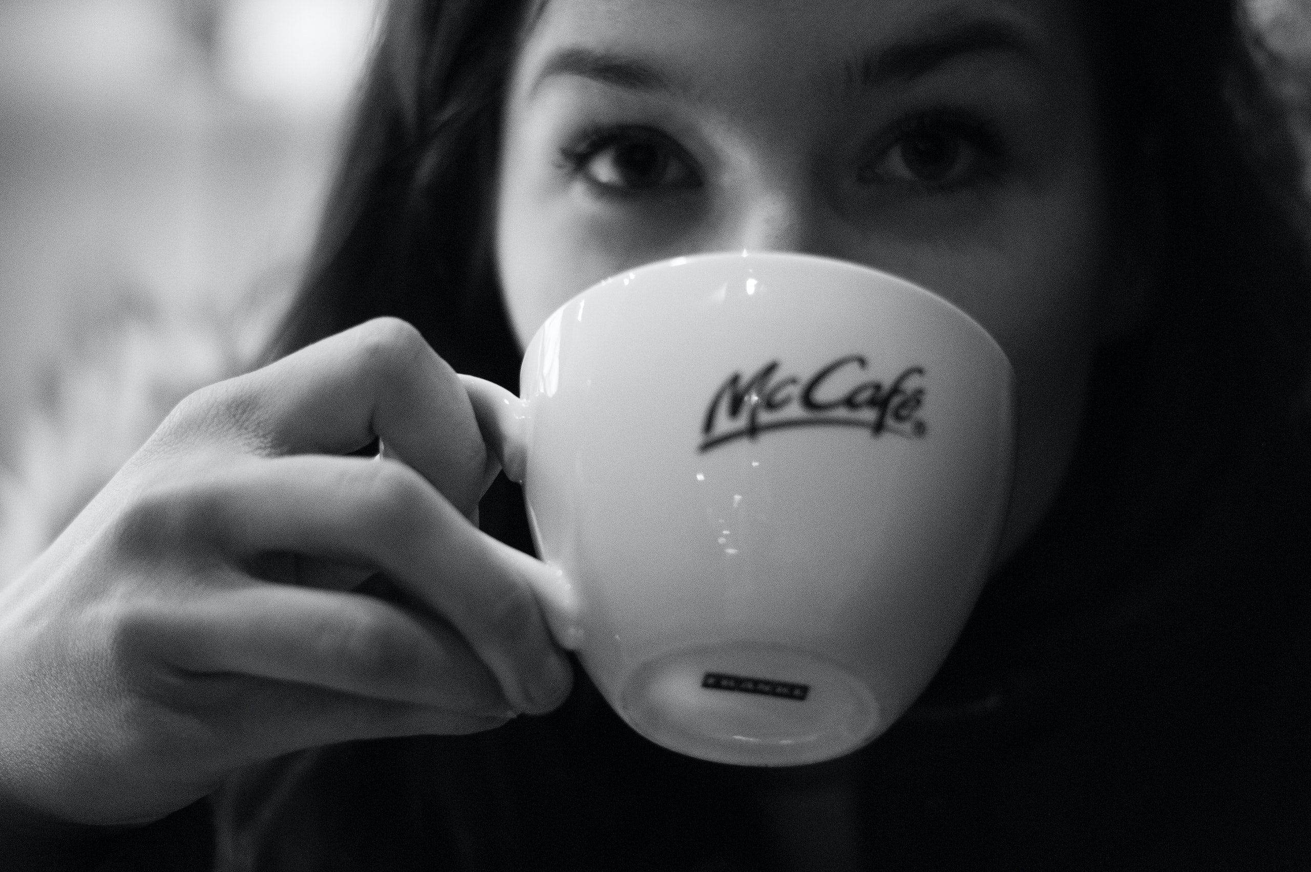 Woman drinking coffee