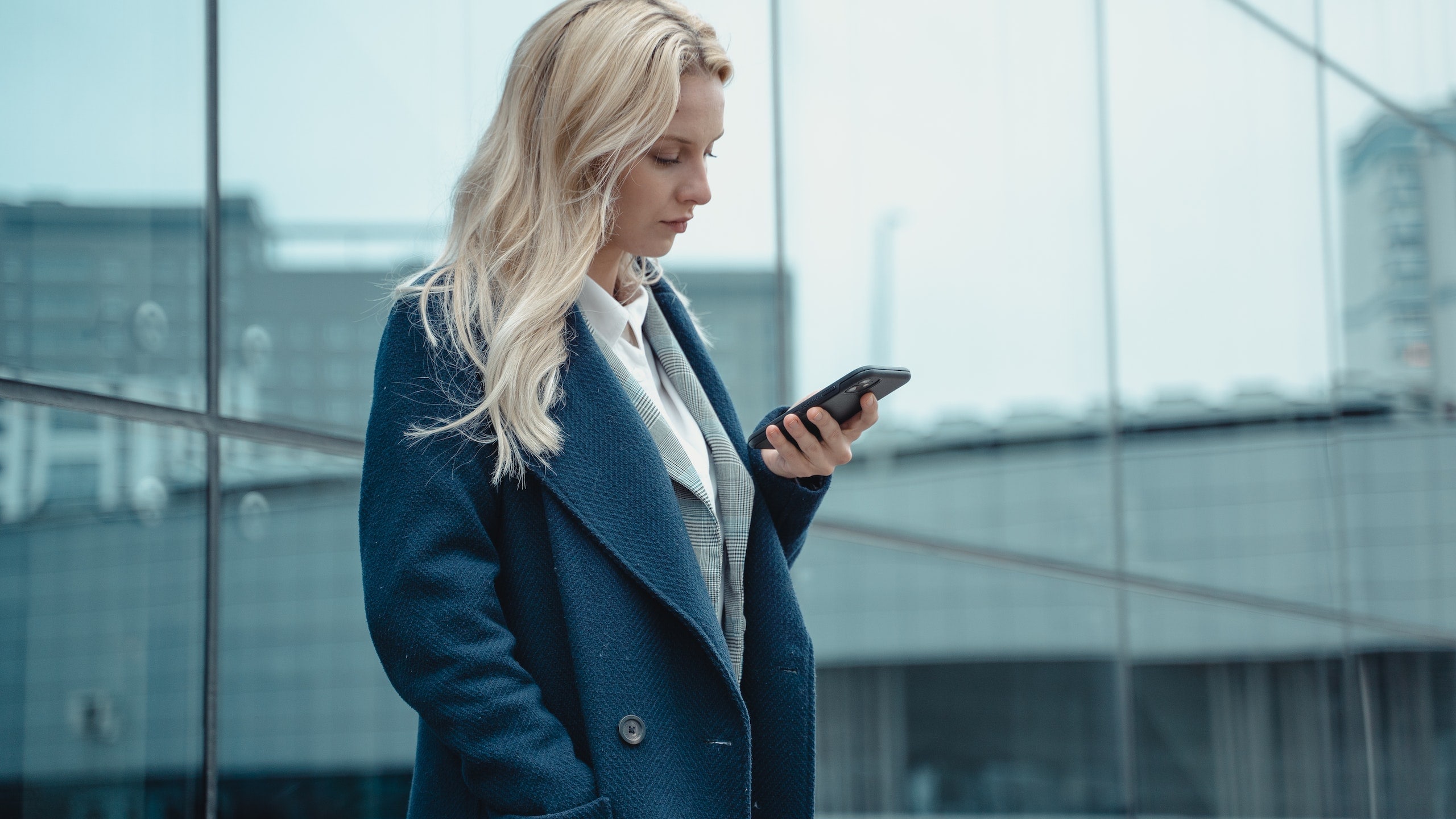 A woman is using mobile