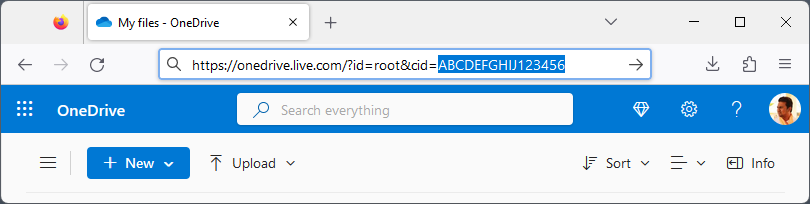 OneDrive web CID