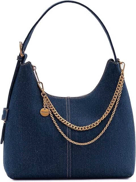Hobo Bag Denim with Chain